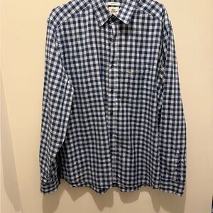 Lacoste Blue and White Plaid Casual Shirt